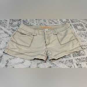 Women’s Hydraulic Tan Jean Shorts Distressed Cut-Off Style